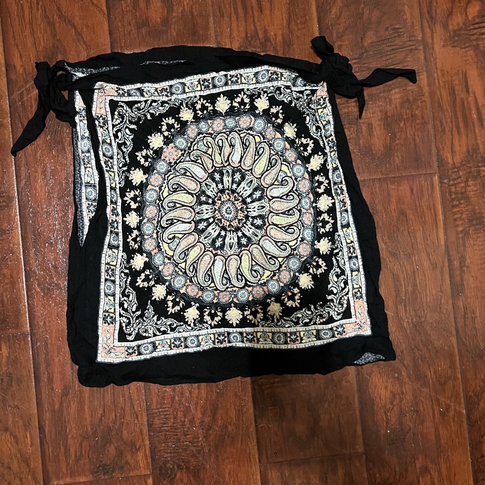 Free people multi color tie up bandana like top
